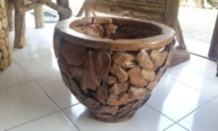 Teak root furniture and teak vase root art and decoration